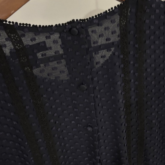 J. Crew Navy Sheer Blouse - Picture 4 of 4